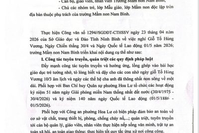 Về việc nghỉ Giỗ Tổ Hùng Vương, Ngày Chiến thắng 30/4 và Ngày Quốc tế Lao động 01/5 năm 2026